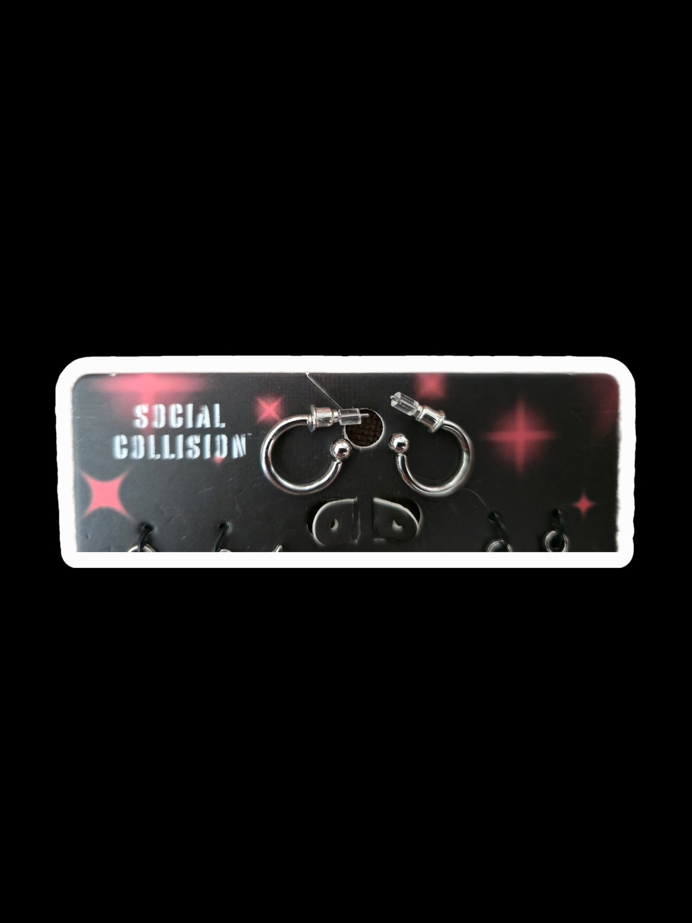 Social Collision Silver Hoop Huggie Earrings